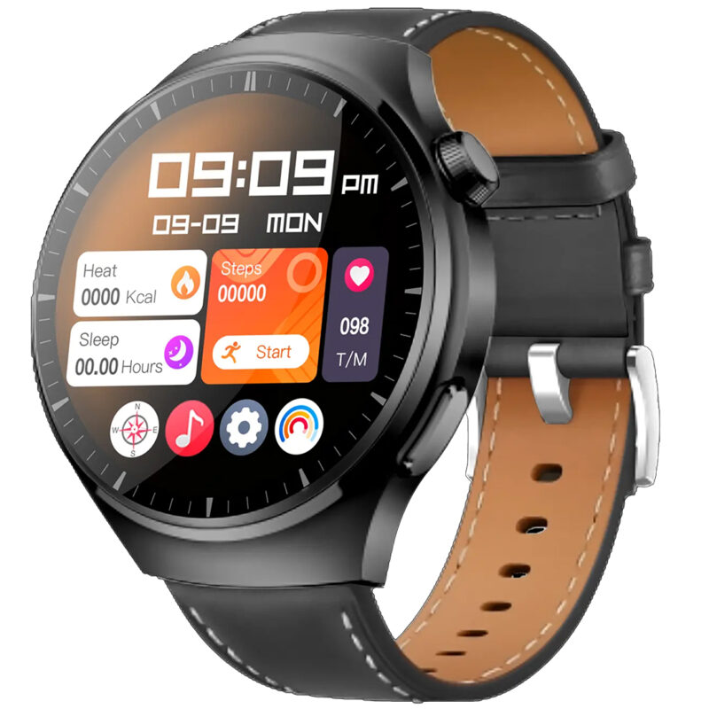 Smartwatch S20 MAX with voice assistant 46mm male smartwatch NFC access control pressure monitor full screen compass 480x480 Καφ