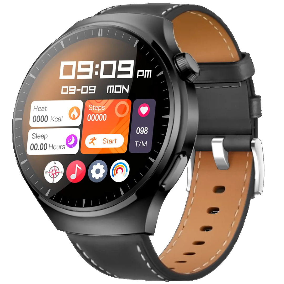 Smartwatch S20 MAX with voice assistant 46mm male smartwatch NFC access control pressure monitor full screen compass 480x480 Καφ